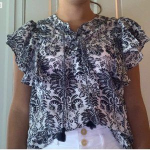 A beachy blue and white blouse